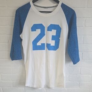Jordan Blue and White Raglan Sleeve Women's Tee